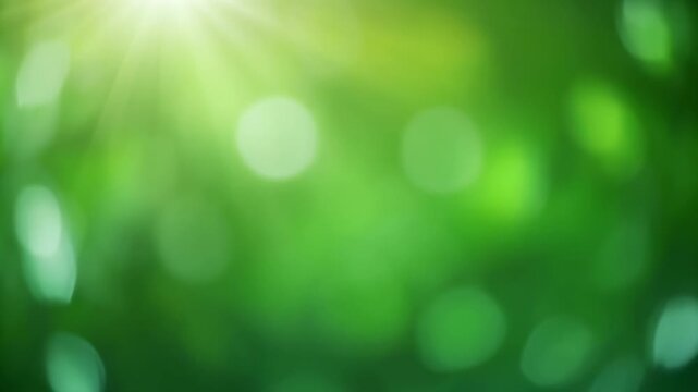 Green Bokeh Lights with Sunburst Effect Underwater Abstract Background Motion