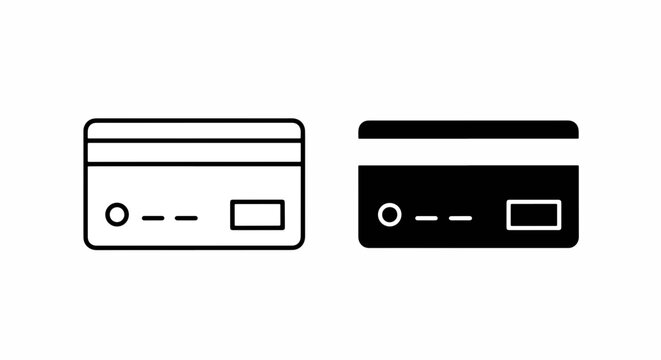 Credit card payment vector icon set design: Flat icon, outline, glyph, linear , logo template - SVG icon - Black Icon, PNG icon- Clipart, sticker - icon set