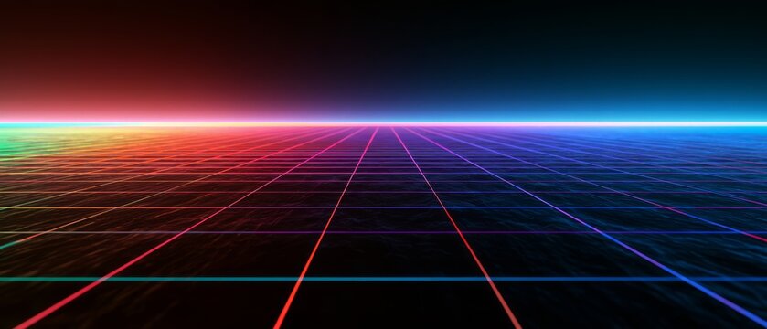 Futuristic Holographic Grid Background