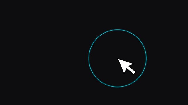 A white arrow cursor icon pointing upward on a dark gray background loop