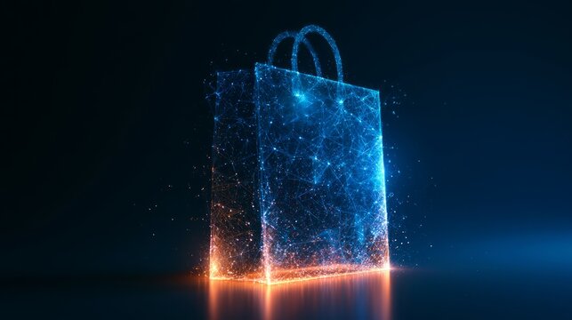 Glowing Neural Network Pattern on Dark Background