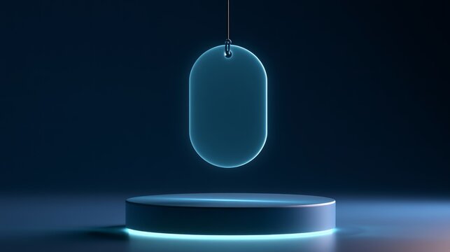 Holographic Price Tag Above Minimalist Product Display