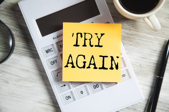 Motivational encouragement message to try again