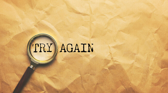 Motivational encouragement message to try again