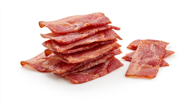 Crispy Pork Jerky Snack Isolated on White Background