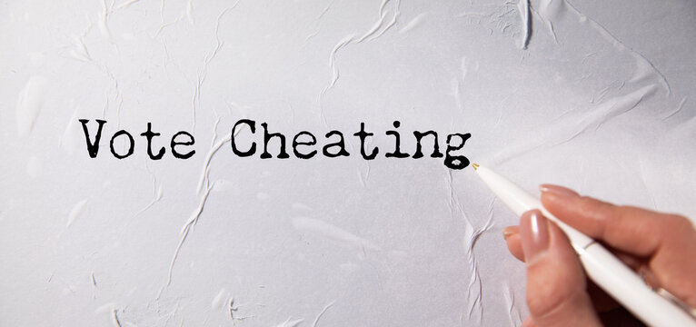 Vote cheating text with marker, concept background