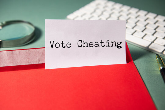 Vote cheating text with marker, concept background