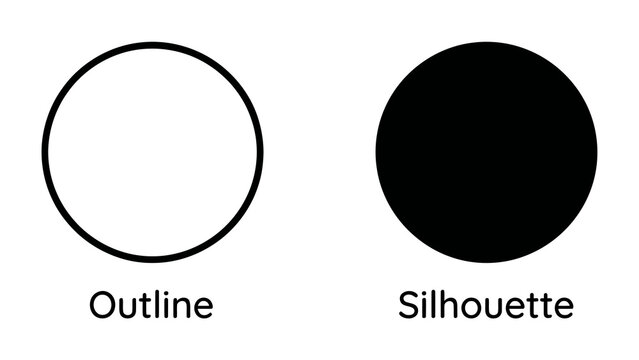 Circle Outline and Silhouette
