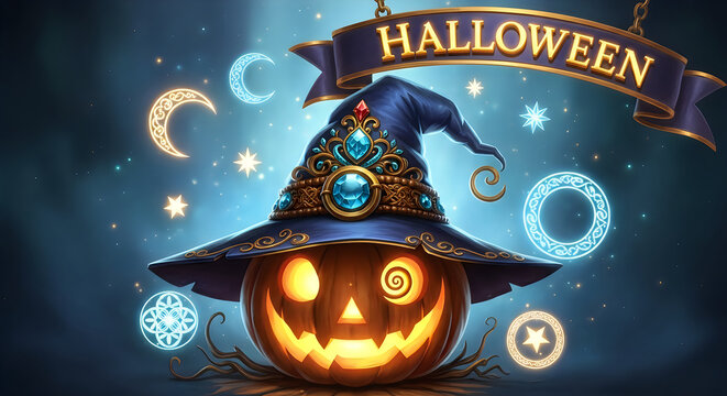 A spooky and magical halloween night filled with witches pumpkins and mysterious enchantments awaiting