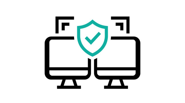 Cybersecurity Icon: Secure Network Connection, Data Protection, Digital Privacy, and Information Security