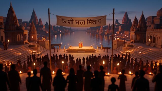 Bharat Milap Festival in Varanasi &mdash; Dusk Procession and Devotional Ram Lila Celebration on the Ganges