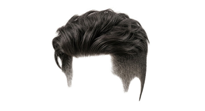 Two-block hairstyle isolated on a white background.