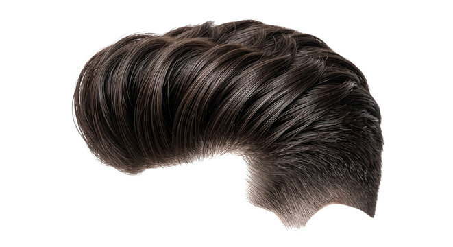 Pompadour hairstyle isolated on a white background.