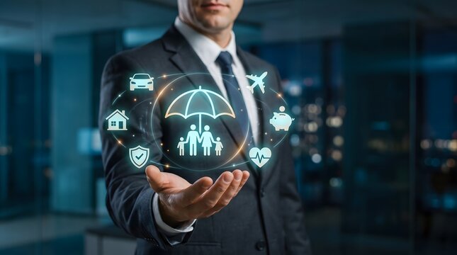 Comprehensive Insurance Coverage Concept Representing Family Life Health Auto and Property Protection