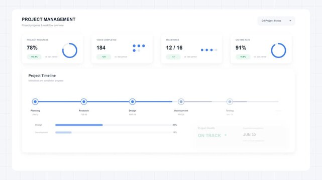 Digital Project Management Dashboard with Progress Tracking