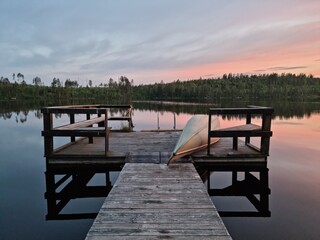 Naklejka premium pier at sunset