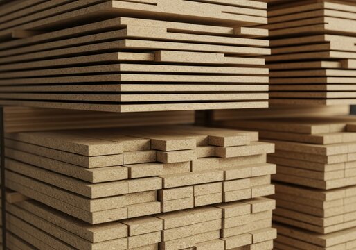 Stack of Lumber Wood Planks Ready for Construction and Building Projects.