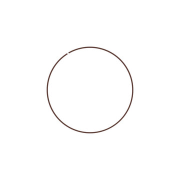 Minimalist circular brown border frame isolated on black for clean graphic design and visual projects