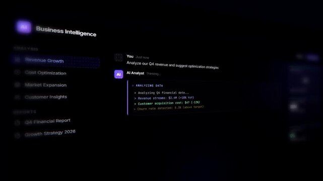 AI Business Intelligence Dashboard - Financial Analysis & Revenue Analytics Interface