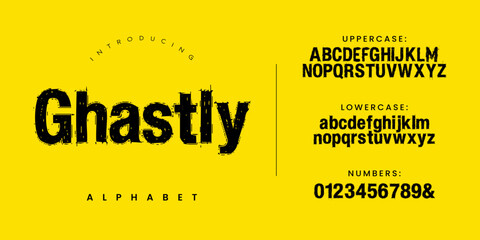 Obraz na płótnie Canvas Ghastly Textured Horror Font Style Bold Display Typeface For Spooky Halloween Design Projects