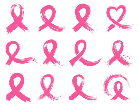 breast cancer ribbon, pink ribbon, awareness ribbon, breast cancer awareness, brush stroke, hand painted, ribbon collection, healthcare, support, advocacy, ribbon, cancer, awareness, pink, collection,