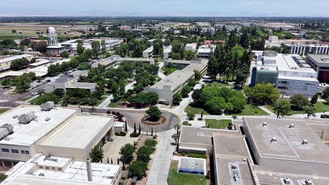 aerial fresno state university in fresno california