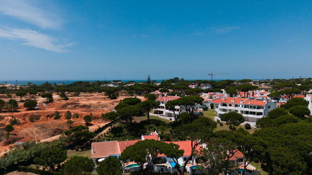 Aerial view of Vale do Lobo, Algarve, Portugal. 