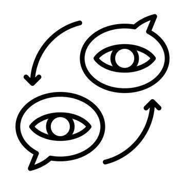 Perspective Sharing Icon - Black Outline