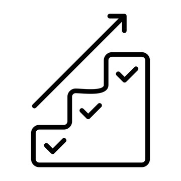 Action Steps Icon - Black Outline