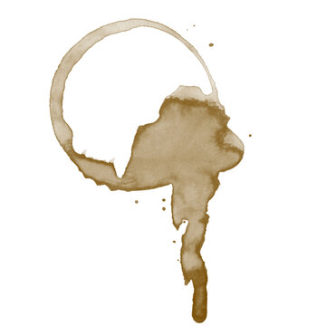 Coffee stain ring isolated on transparent background