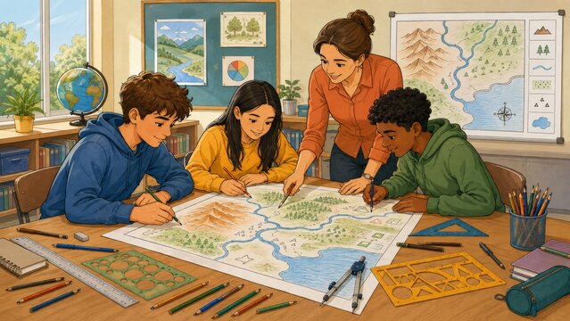 Geography Education Illustration