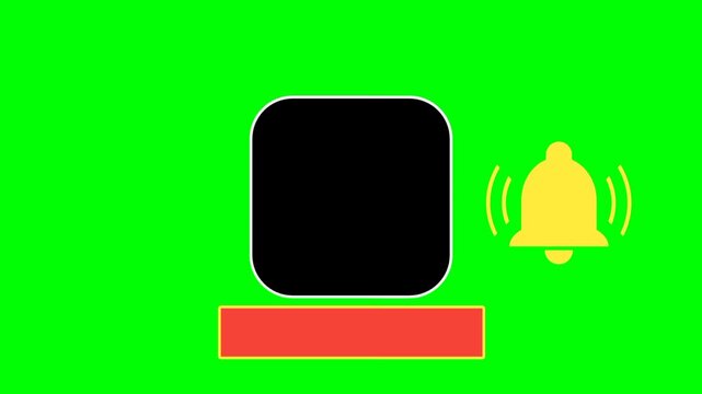 Green screen animated bell icon and lower third bar overlay