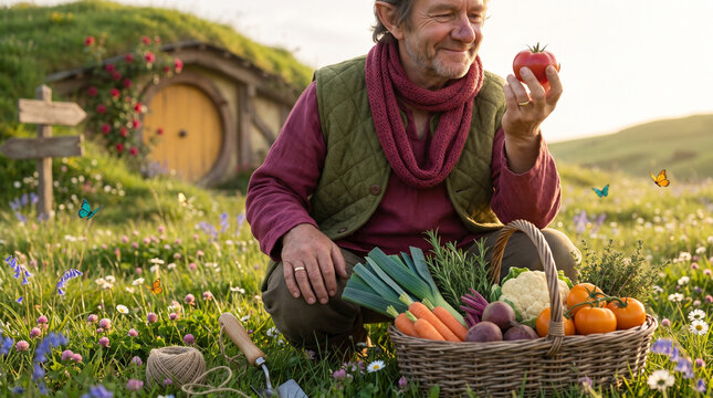 Hobbit character with pointed ears