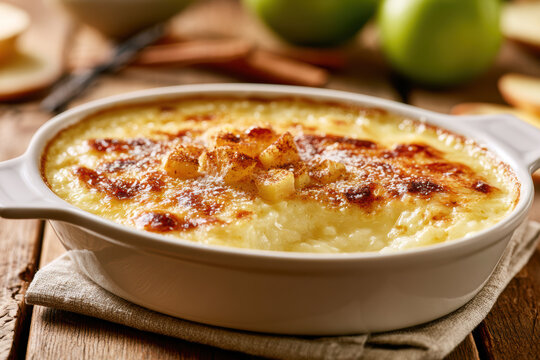 Baked Apple Rice Pudding with Cinnamon &ndash; AI Generative