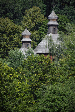 old wooden christian church in Ukraine