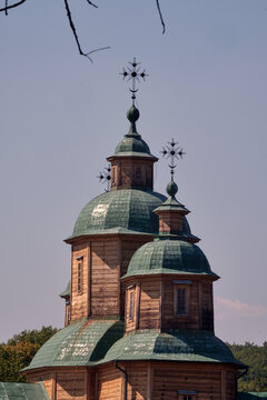 old wooden christian church in Ukraine
