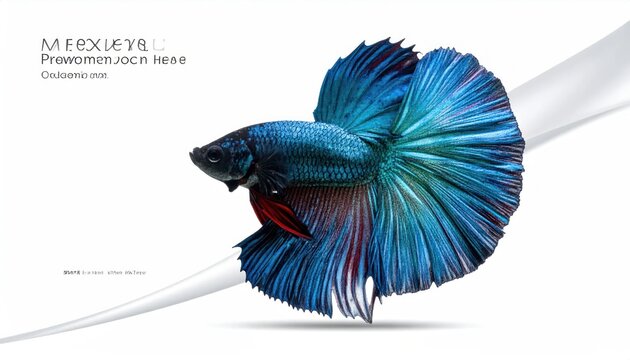 Blue Siamese fighting fish betta splendens isolated on white.