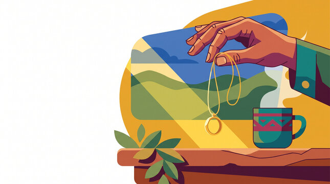 Gold ring on a chain