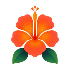 Fototapeta premium PNG Vibrant tropical hibiscus illustration.