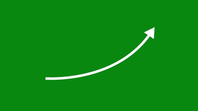 Business growth concept in graph chart showing marketing sales profit increasing to future target. growing business concept. Long dotted line target arrow animation to indicate an object. 