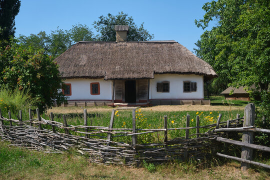 old wooden houses in Ukraine
