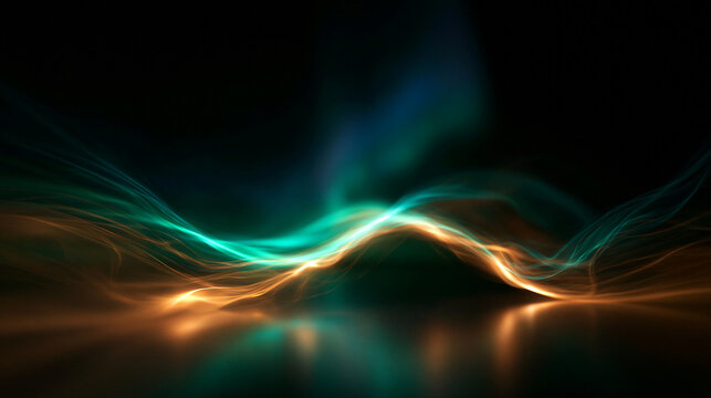 Abstract Futuristic Energy Waves Background with Glowing Light Effects