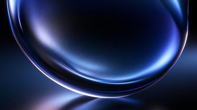 Abstract Futuristic Glowing Blue Curved Liquid Surface Background