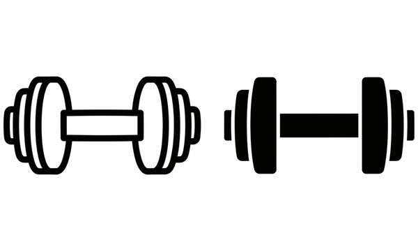 Black dumbbells with weights side by side