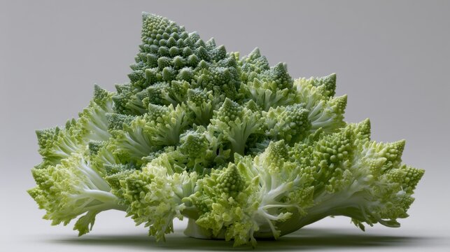 Close-up of a large head of broccoli. the head is made up of multiple layers of green leaves, with the top layer being the largest and the bottom layer being smaller.