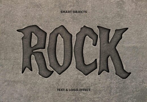 Rock Text Effect For Poster And Branding Design