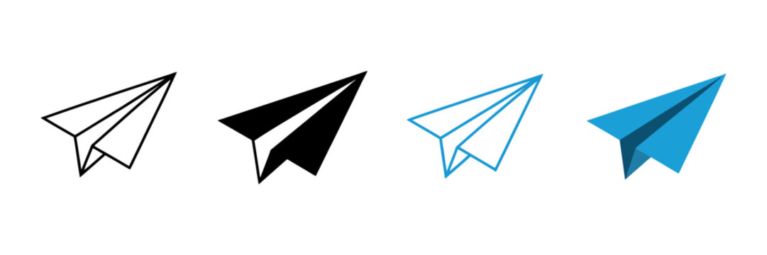 paper plane logo for send message, mail communication and chat design