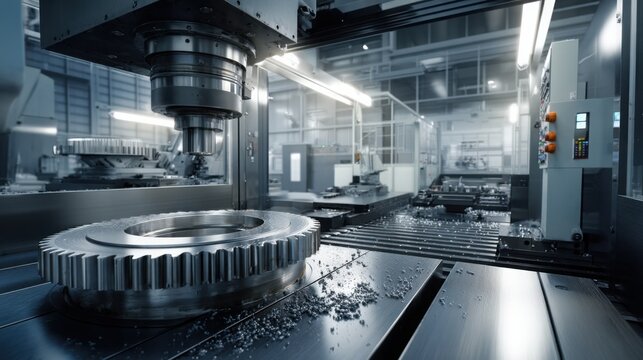 Precision Gear Manufacturing in Advanced Factory Environment
