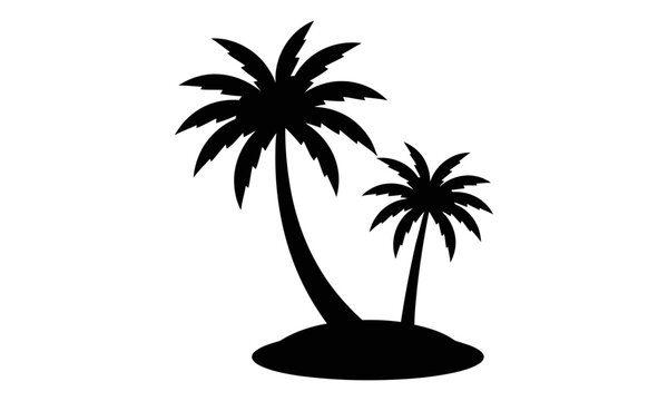 Two palm trees silhouette graphic