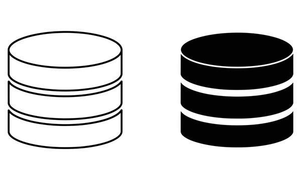 Simple black and white database servers icon